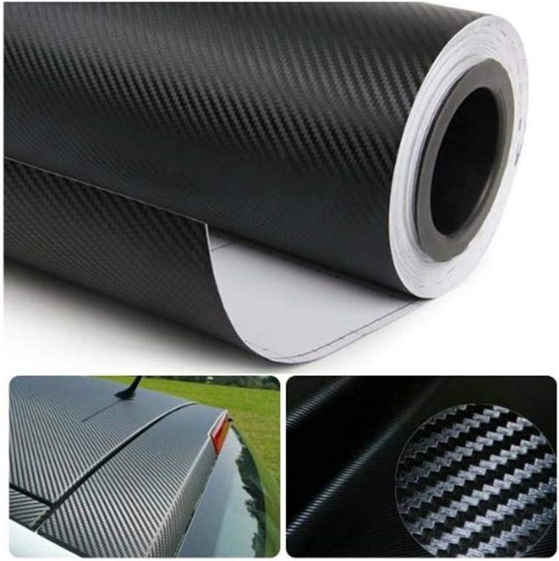 F & B LED LIGHTS 3D Carbon Fiber Film Twill Weave Vinyl Sheet Roll Wrap (12" X 60", Black) - Image 2